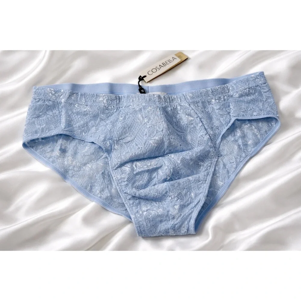 Cosabella Never Say Never Lace Brief Men‎ Soft Stretch Designer Underwear Blue